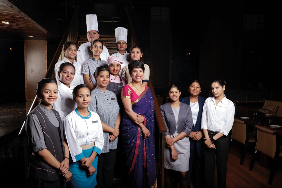Ranju Alex with young girls from Project Pranita
